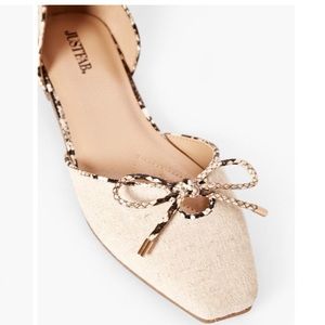 Side cut out flats - natural snake